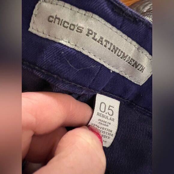 Chico’s bundle of size 0.5 platinum denim violet and ruby pants - Picture 5 of 7
